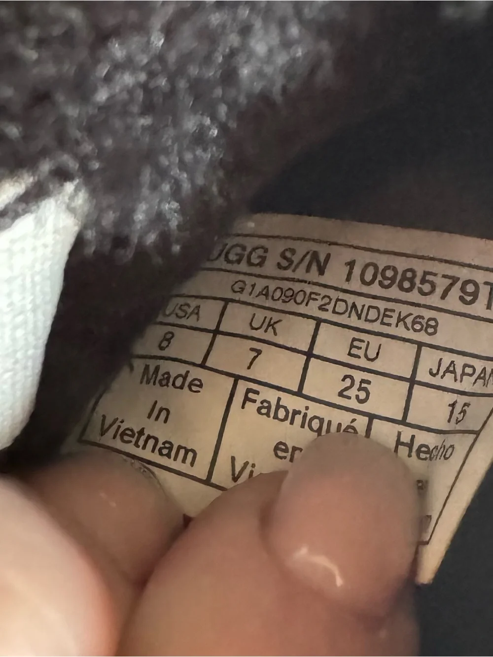 UGG Black Shearling Slide with Branded Elastic Heel Strap